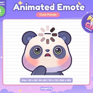 Lindo emoticón animado de panda / Emoticón de carga / Emoticón de almacenamiento en búfer de Twitch / Emoji de panda kawaii para Twitch, Discord, YouTube, Kick