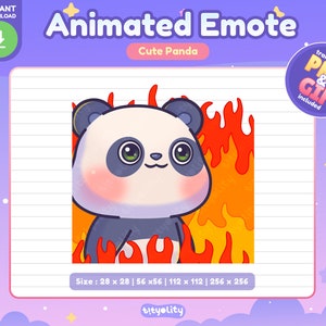 Cute Panda Animated Emote | This Is Fine emote | Kawaii Panda Emoji for Twitch, Discord, Youtube, Kick | Ready to use GIF