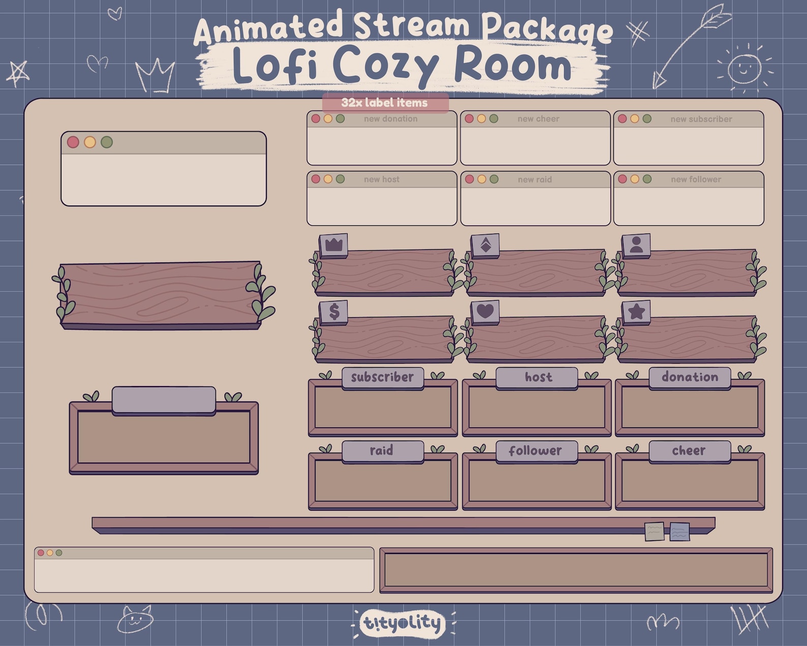 Animated Lofi Cozy Room Stream Package: Twitch, OBS, Streamlabs ...