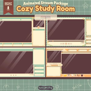 Stream Package Cozy Pastel Twitch Overlay Package Intermission Animated Premade Overlays