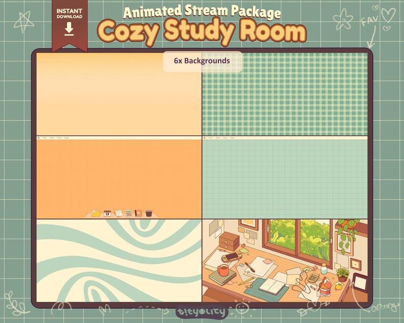 Streamer Background Stream Package Cozy Pastel Twitch Overlay Package