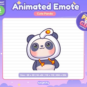 Niedlicher Panda Animiertes Emote | Tanzen Emote | Wackeltanz Emote | Kawaii Panda Emoji für Twitch, Discord, Youtube, Kick | Gebrauchsfertiges GIF
