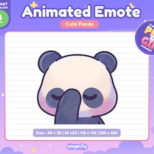 Lindo emoticón de panda animado / emoticón de palmada en la frente / Emoji de panda kawaii para Twitch, Discord, YouTube, Kick / GIF listo para usar