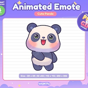 Niedlicher Panda Animiertes Emote | Tanzendes Emote | Seidentanz | Kawaii Panda Emoji für Twitch, Discord, Youtube, Kick | Gebrauchsfertiges GIF