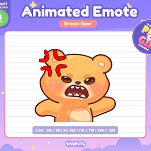 Emoji de oso marrón lindo / Emoji de oso marrón lindo / Emoji de oso marrón lindo para Twitch, Discord, YouTube