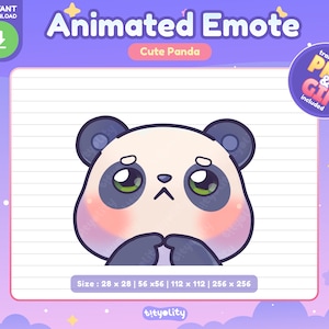 Cute Panda Animated Emote | Shy emote | Please emoji  | Kawaii Panda Emoji for Twitch, Discord, Youtube, Kick | Ready to use GIF