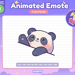 Cute Panda Animated Emote | Bongo emote | Kawaii Panda Emoji for Twitch, Discord, Youtube, Kick | Ready to use GIF