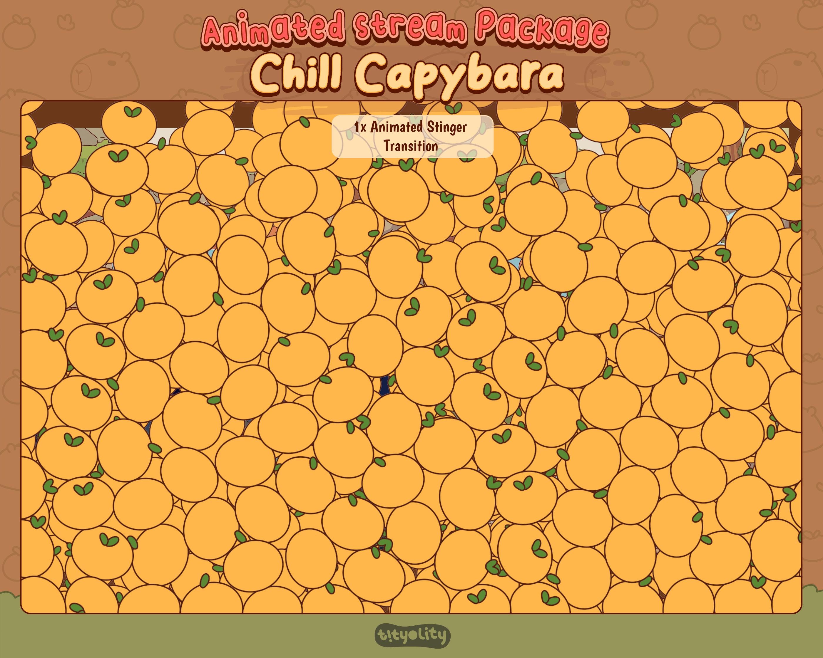 Animated Stream Overlay Cute Capybara | Cozy Capybara Stream Package ...