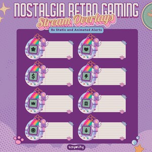 Animerad retro-spelströmningsöverlägg: Nostalgisk Lofi Twitch-paket (digital nedladdning) bild 7