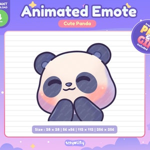 Cute Panda Animated Emote | Giggle emote | Kawaii Panda Emoji for Twitch, Discord, Youtube, Kick | Ready to use GIF