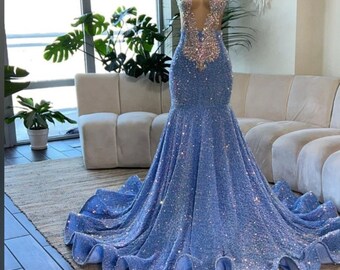 Luxe Prom Dress, Avondjurk Zeemeermin Avondjurk, Pure korset Zeemeermin Kanten Jurk, Asoebi Jurk, Owambe Jurk, Bruidsmeisjes Jurk