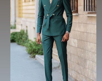 Men Suit 2 Piece, Dark green Suits For Men, Slim fit Suits, Tuxedo Suits, Dinner Suits, Wedding Groom suits, Bespoke For Men