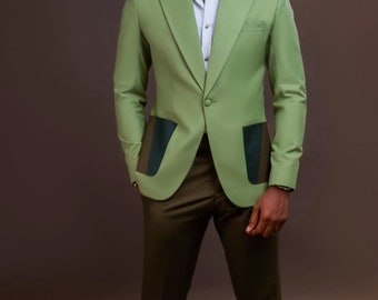 Suits for men’s / Men's casual sage Green 2 piece suit, party wear suit, wedding outfit, bespoke suit,pre wedding photography ,groomsmen,