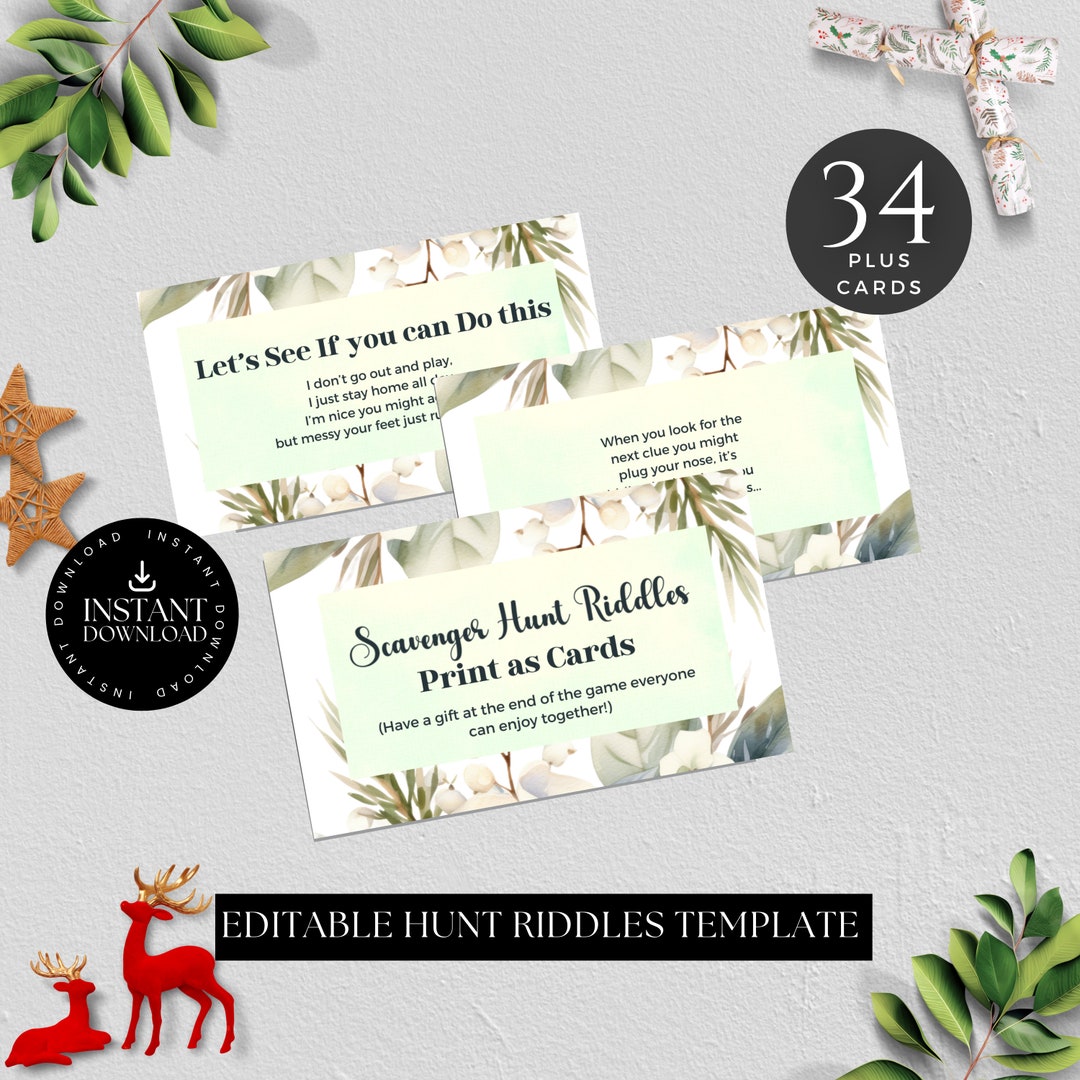 Scavenger Hunt Riddles, Friendly Games, Activity for Kids and Adults ...