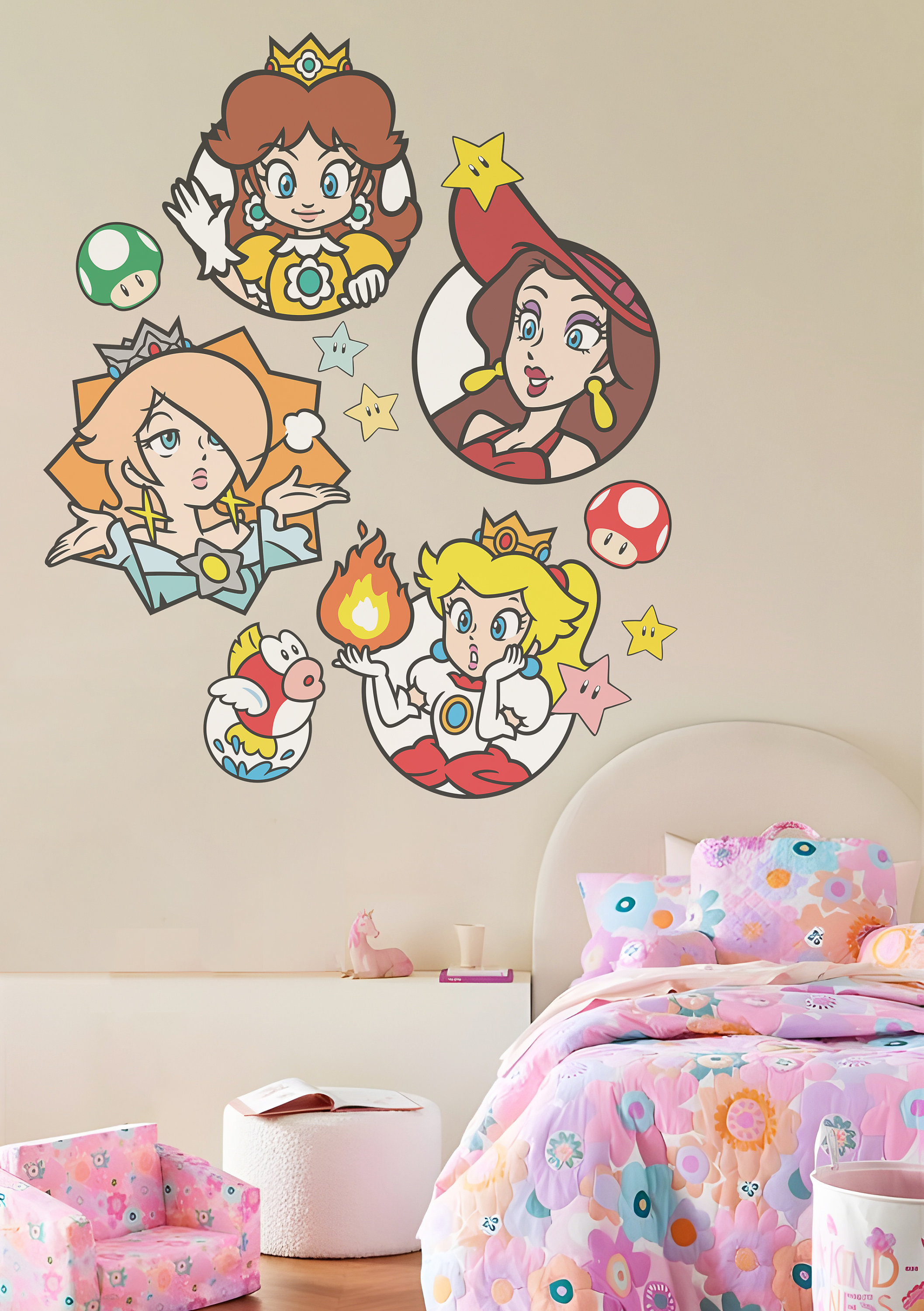 Super Mario Bros Wall Decal Princess Peach Wall Sticker Etsy