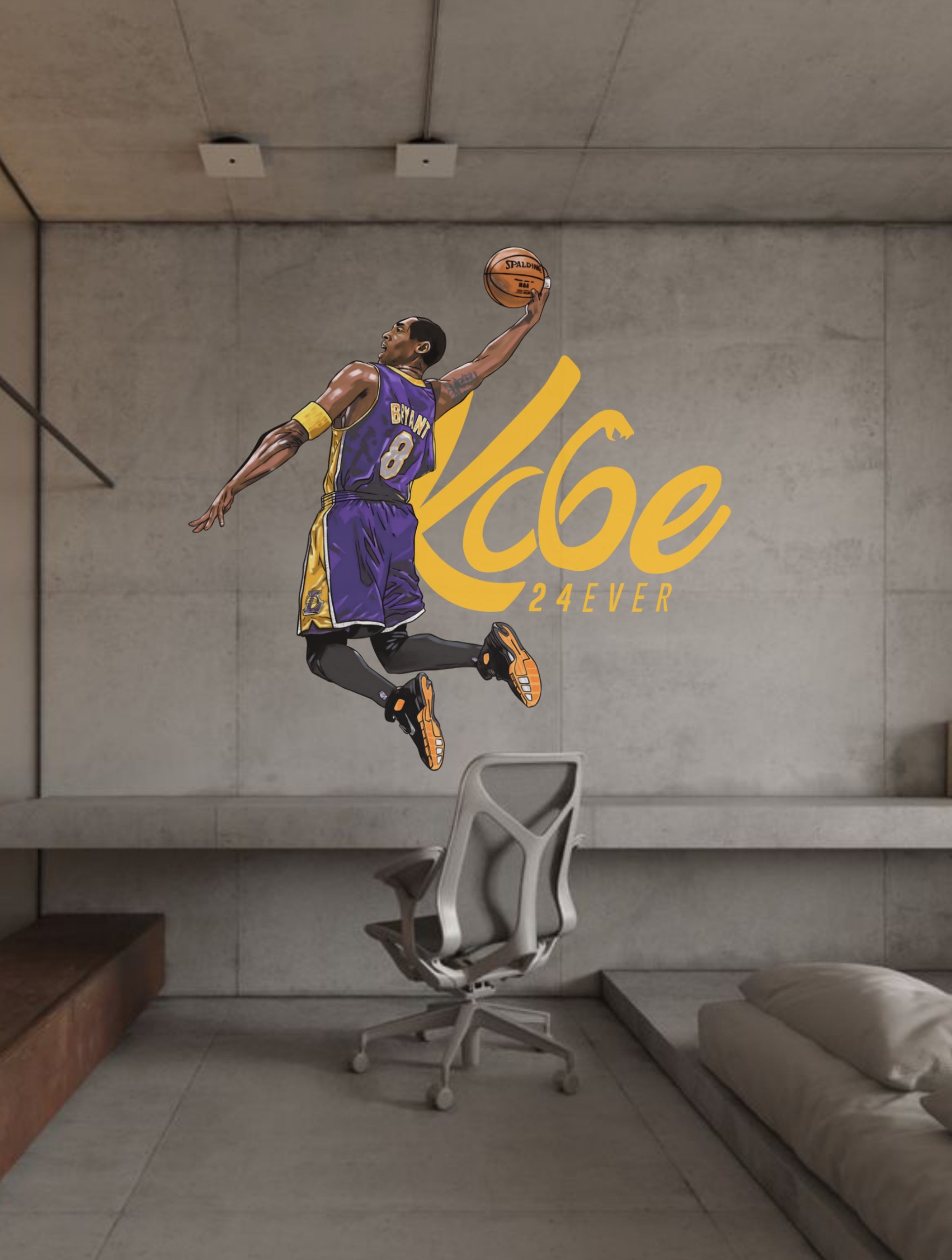 Removable Kobe Bryant Wall Decal Famous Basketball Player Wall Sticker