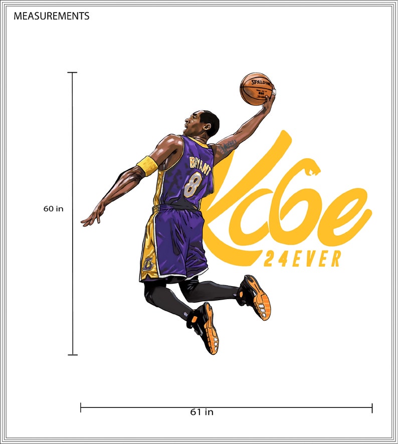 Removable Kobe Bryant Wall Decal Famous Basketball Player Wall Sticker