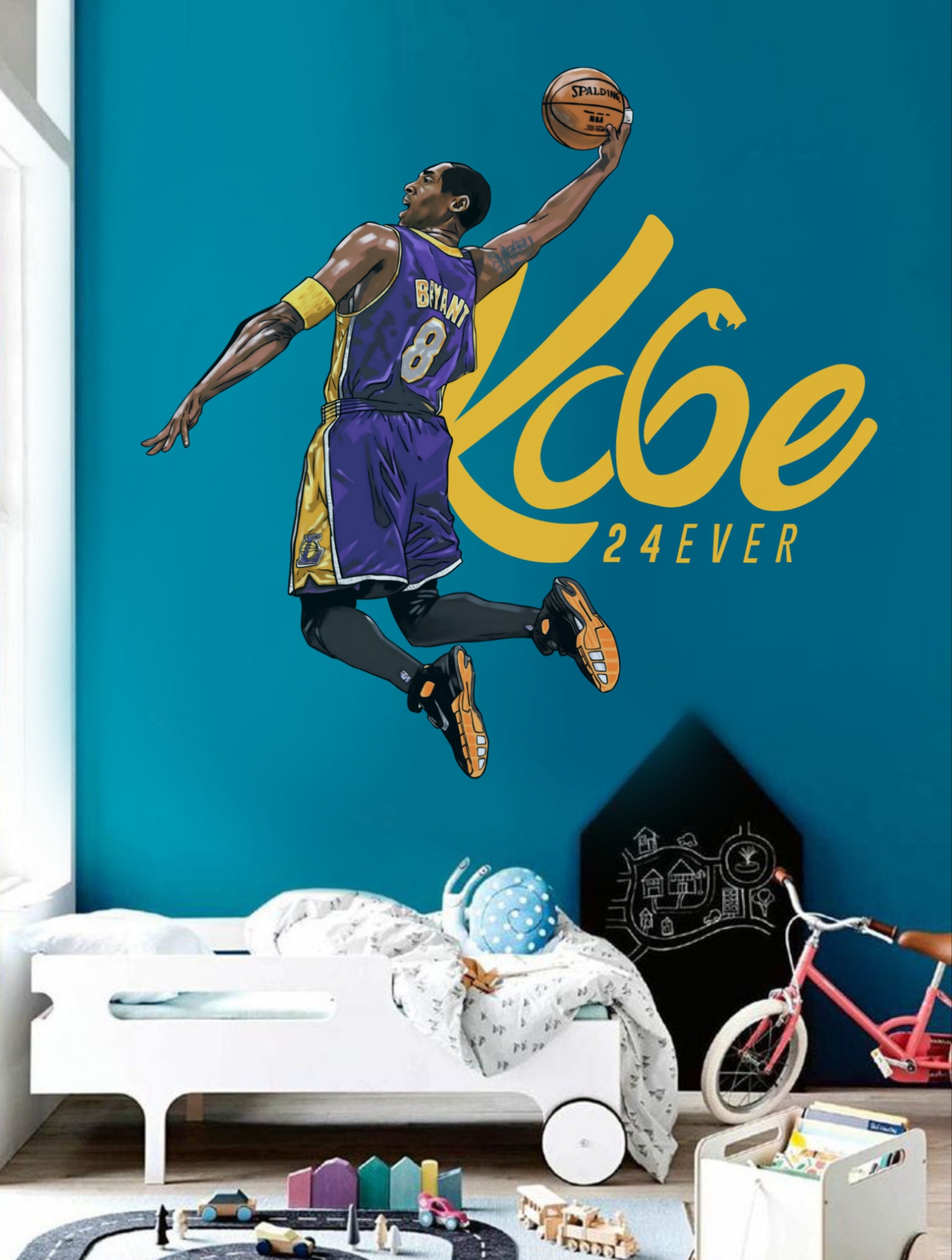 Removable Kobe Bryant Wall Decal Famous Basketball Player Wall Sticker