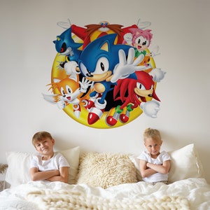 Personalized Sonic Wall Decals Baby Name Signs for Nursery Sonic Bedroom  Decor for Boys Wall Sticker Wolf Sonic The Hedgehog Stickers Video Game