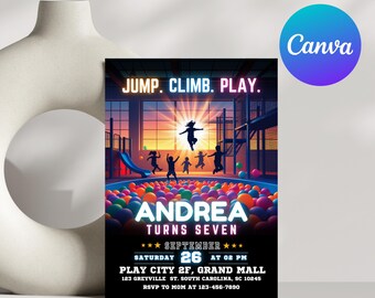 Playground Birthday Invitation: Jungle Gym Party, Editable Template (Digital Download)