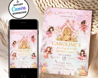 Editable Fairy Birthday Invitation: Enchanted Forest Party (Digital Download)