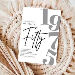 Minimalist 40th Birthday Invitation Template: Electronic Invite (Digital Download, 5x7 in, PDF/JPEG)