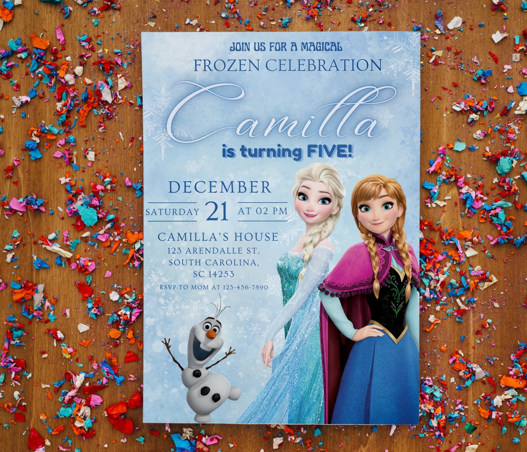 Editable Frozen Birthday Invitation Template, Princess Elsa Girl Evite