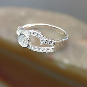 Lovely 925K Sterling Silver Women's Ring, White Zircon Stone Ring, Women's Ring, Gemstone Ring, Statement Ring, Gift For Her Size 5.75US