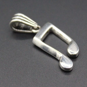 Sterling Silver Musical Note Pendant: Handmade Musician Necklace