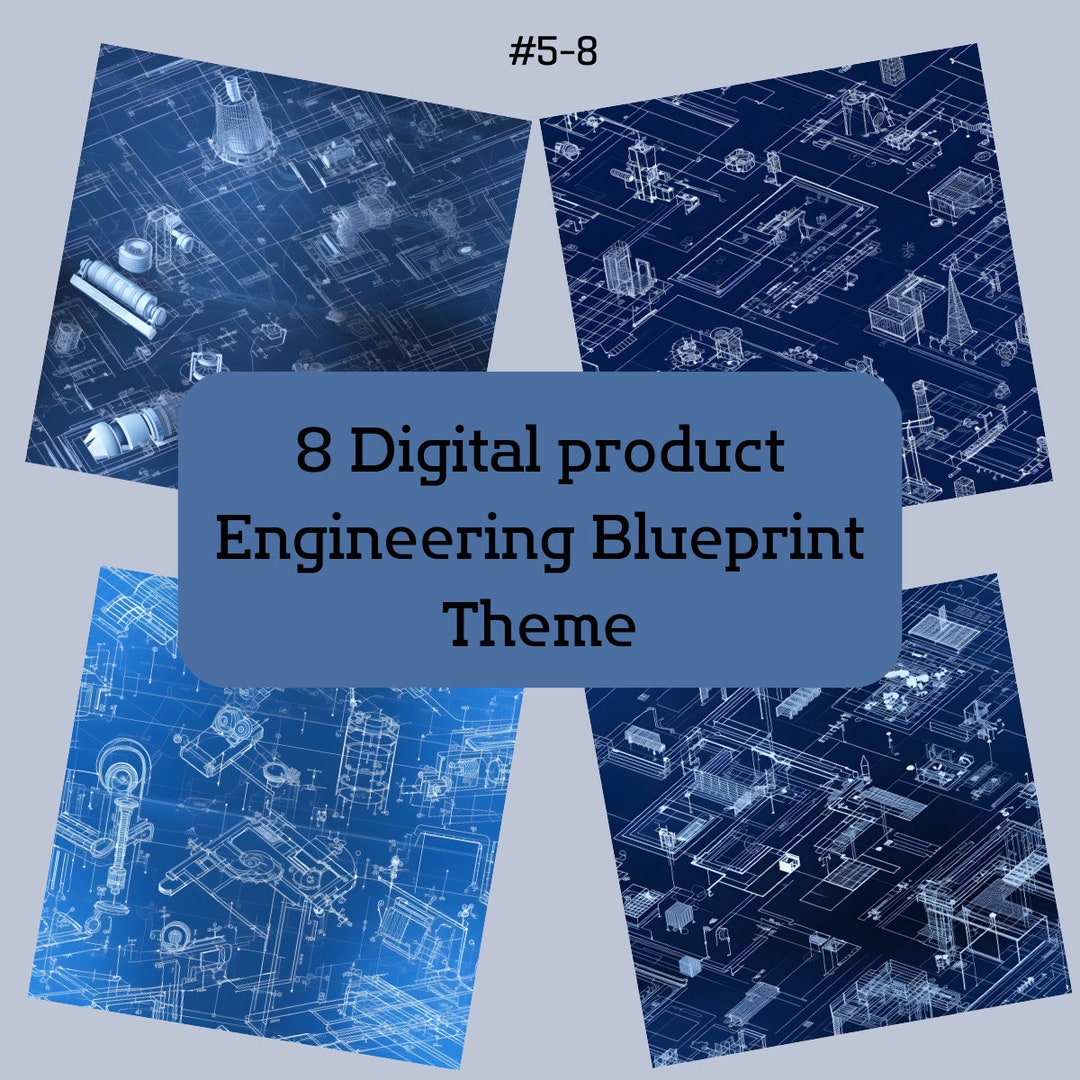 Engineering Blueprint Seamless Pattern Digital Download Architectural ...