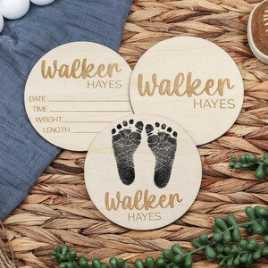 Engraved Baby Name Sign – Custom Hello My Name Is Birth Announcement – Personalized Newborn Name Reveal Hospital Photo Prop