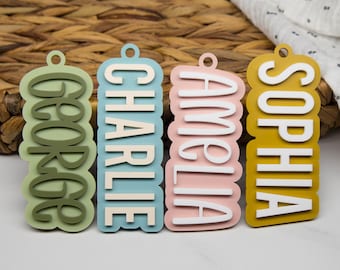 Name Tag for Backpack, Acrylic Keychain, Personalized Gift for Kids Boys, Name Keychain, Custom Bag Tag, Back to School, Name Tag for Kids