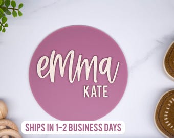 Custom Acrylic Baby Name Announcement Sign, Personalized Nursery Decor, 3D Birth Stats Plaque Newborn Photo Prop Hospital Birth Announcement