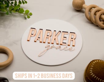 Custom Acrylic Baby Name Announcement Sign, Personalized Nursery Decor, 3D Birth Stats Plaque Newborn Photo Prop Hospital Birth Announcement