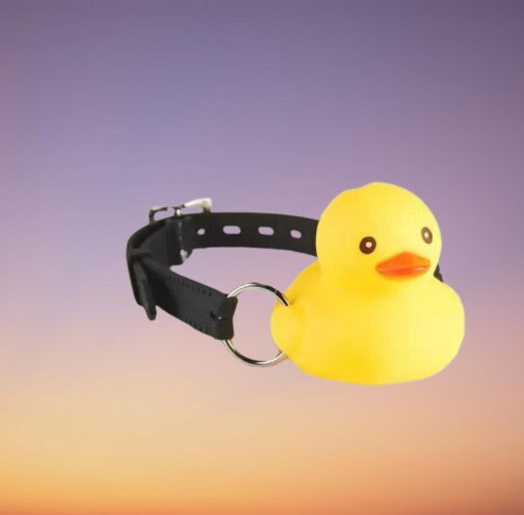 Mouth Gag Yellow Rubber Duck Cute Leather Harness Etsy