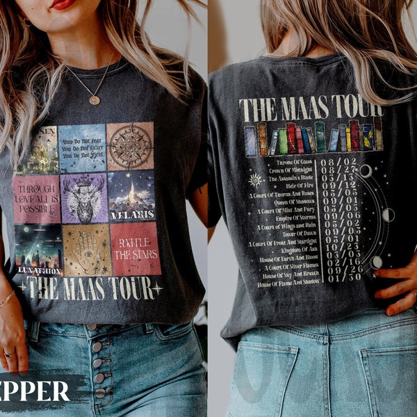 Vintage Sarah J. Maas Eras Tour Comfort Colors Shirt, The Maas Tour Tee, ACOTAR, Crescent City, Throne of Glass Merch, SJM, Book Lover Shirt