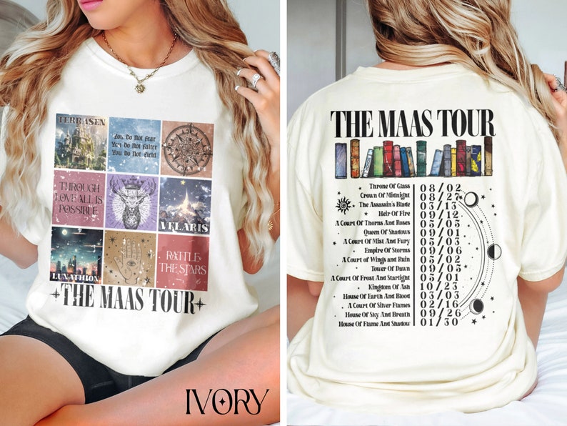 Vintage Sarah J. Maas Eras Tour Comfort Colors Shirt, The Maas Tour Tee, ACOTAR, Crescent City, Throne of Glass Merch, SJM, Book Lover Shirt image 2