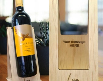 Laser Cut Wine Bottle Display Holder SVG & DXF Cutting Machine File