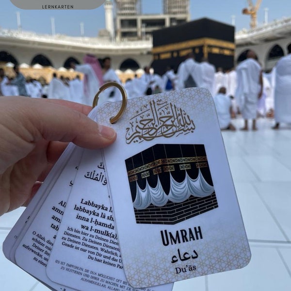 Deutsch Umrah Dua Karten | Bittgebete für Umrah | deutsch arabisch mit deutscher Übersetzung und Transliteration| digitale Erinnerungskarten