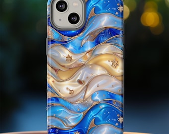Mobilskal med mosaikstjärnor och målat glas, telefonskal med stjärnhimmeldesign i konstfärgat glas, iPhone 16, Pixel 9, Samsung S25
