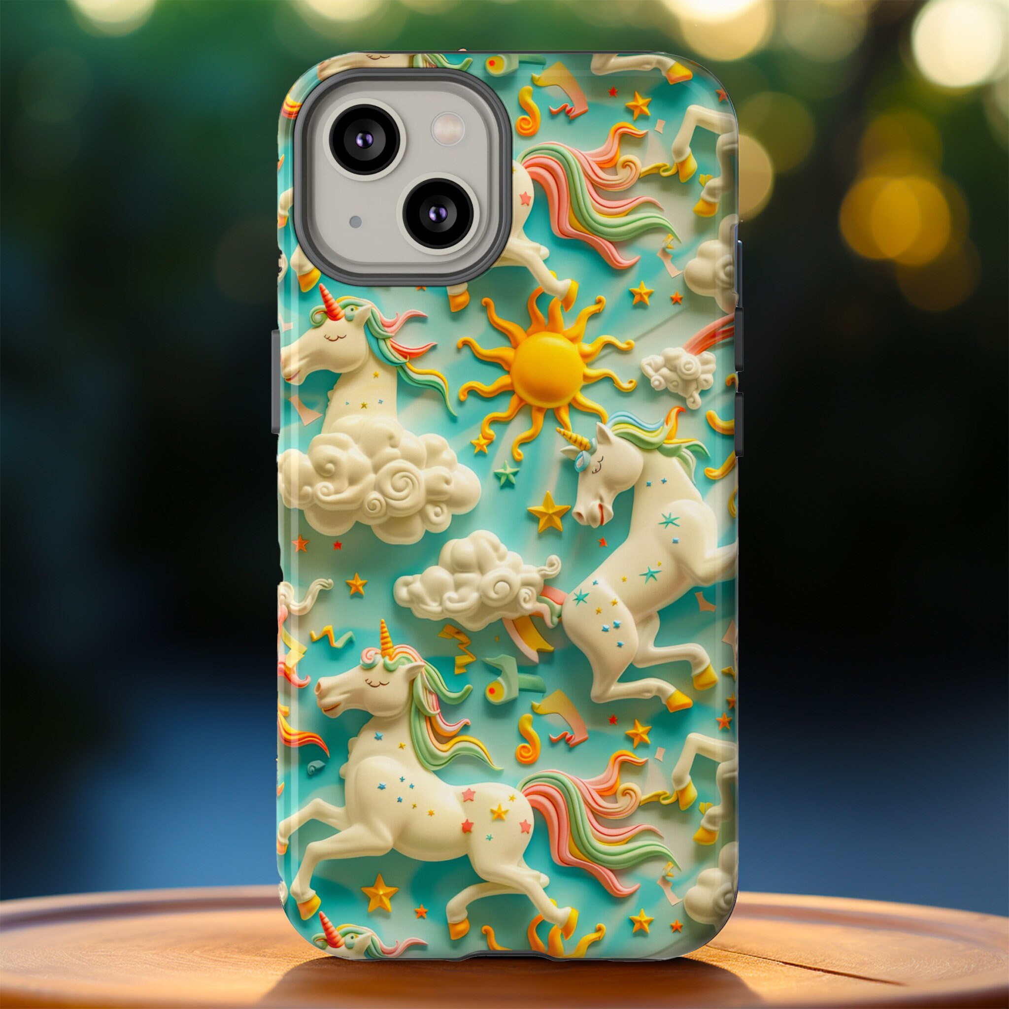 Colorful 3D Celestial Unicorn Tough Phone Case | Cute Unicorn Design For iPhone 15 14 13 12 11 | Pixel 8 7 Pro | Samsung S23 S24 Plus Ultra