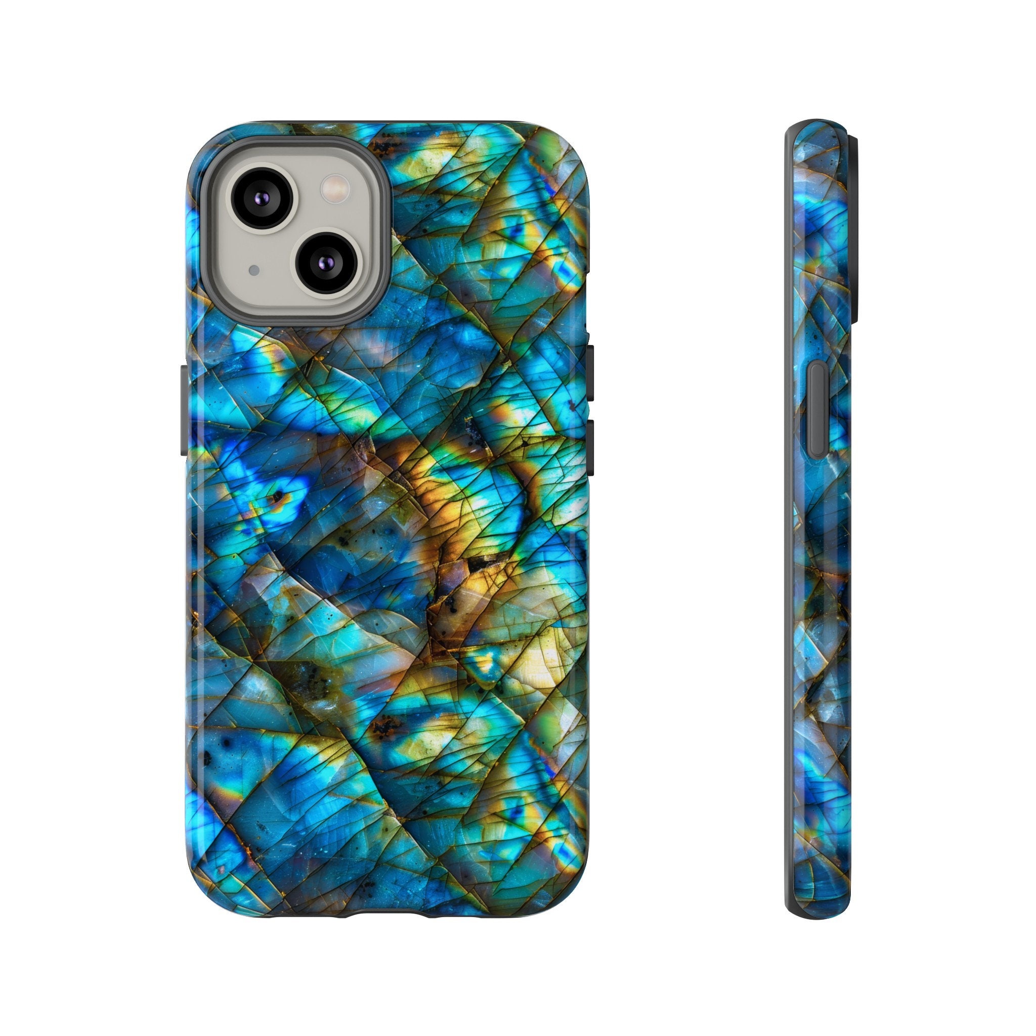 Spiritual Aura Energy Buff Labradorite Gemstone Phone Case, Rock Lover Phone Cover iPhone Pro Max Google Pixel Pro Samsung Galaxy Plus Ultra