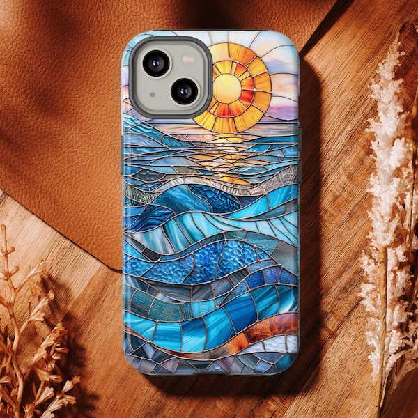 Stained Glass Ocean Phone Cover Etsy
