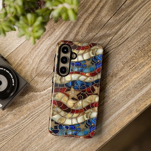 Handyhülle mit rot-weiß-blauem Buntglas-Motiv | Design mit amerikanischer Flagge zum 4. Juli Bild 7