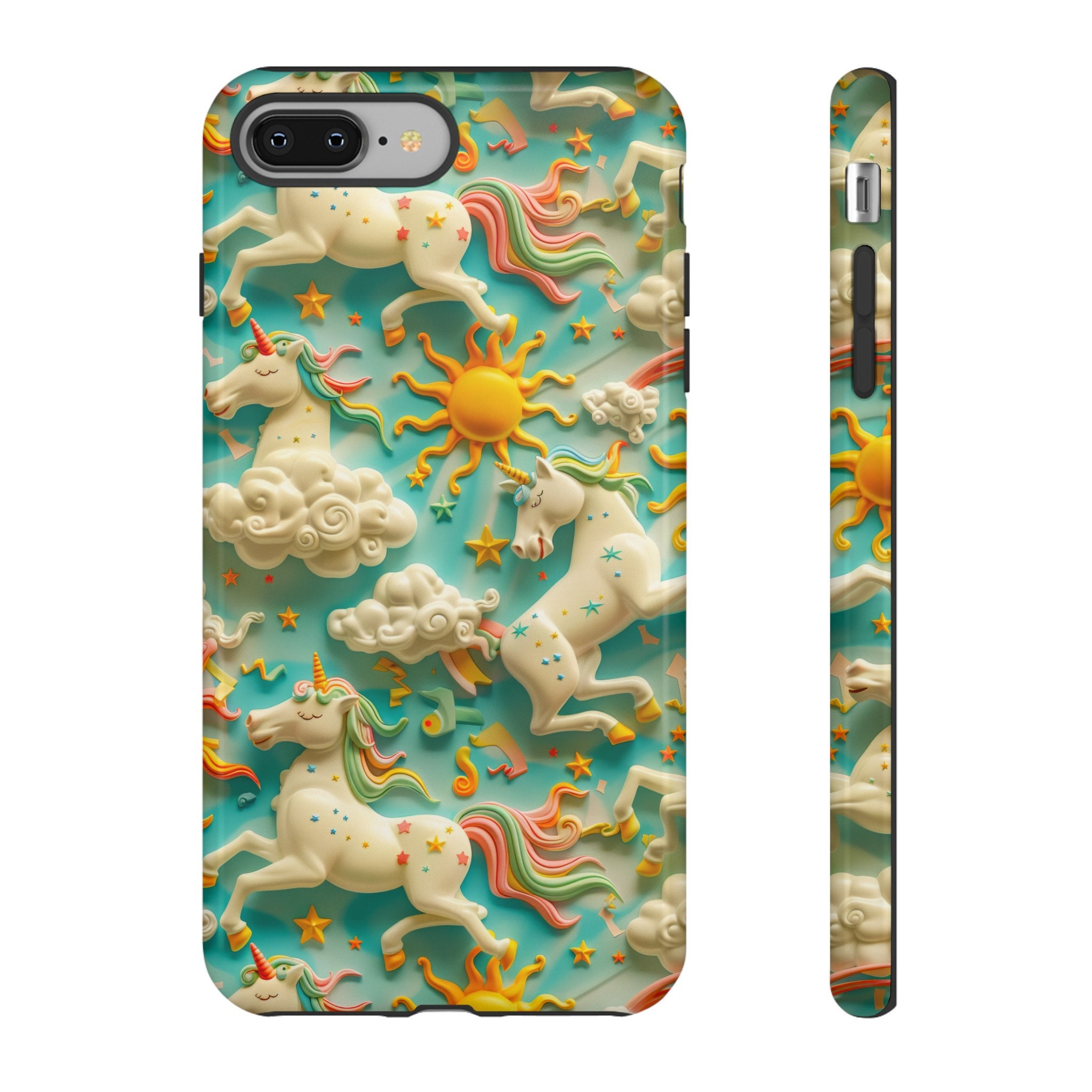 Colorful 3D Celestial Unicorn Tough Phone Case | Cute Unicorn Design For iPhone 15 14 13 12 11 | Pixel 8 7 Pro | Samsung S23 S24 Plus Ultra