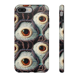 Somebody's Watching You Eyeball Phone Case | Creepy 3D Embroidered Eyes Goth Phone Cover For iPhone | Pixel | Samsung image 9