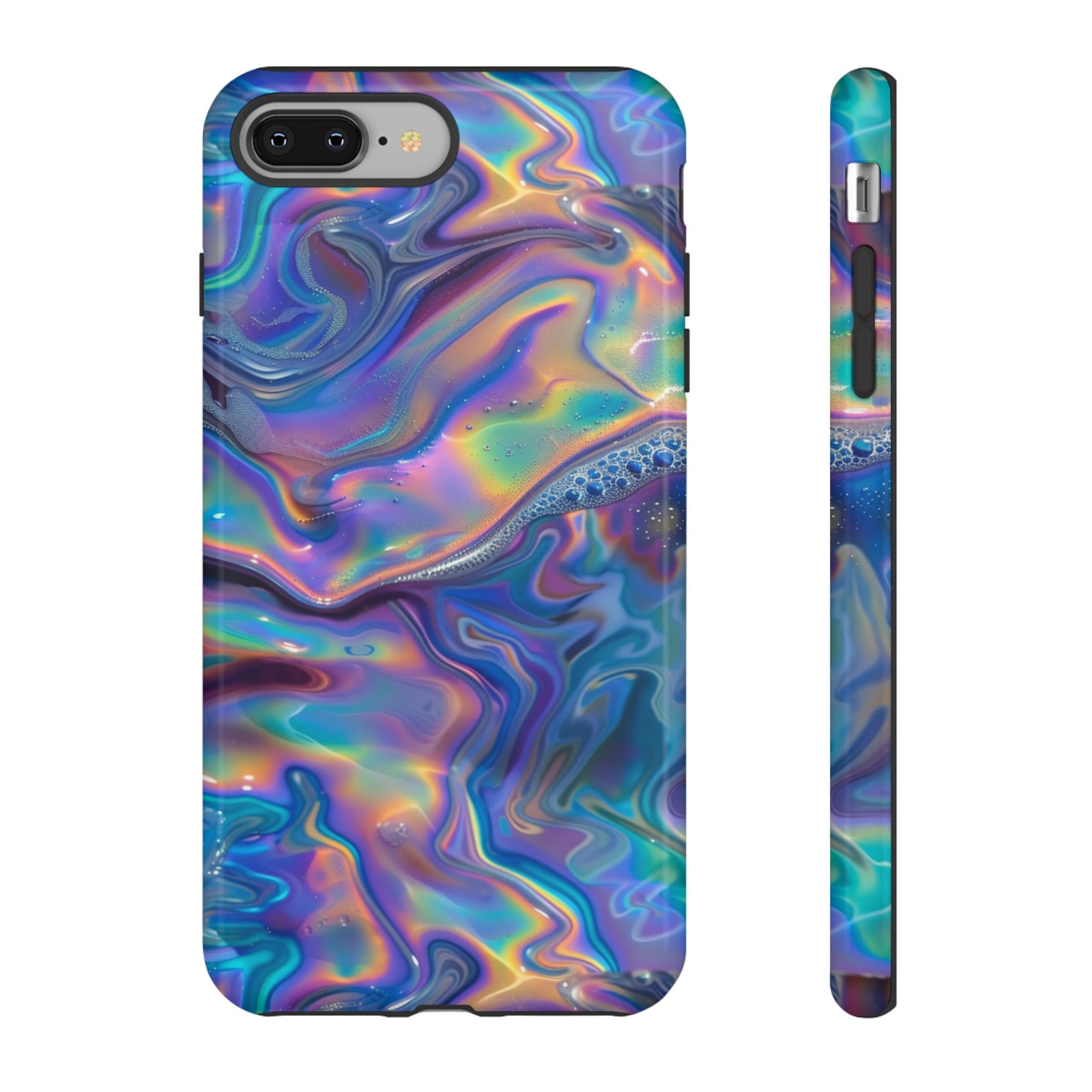 Iridescent Look Rainbow Colored Swirl Phone Case, Colorful Abstract Design, iPhone Pro Max Mini, Google Pixel Pro, Smasung Galaxy Ultra Plus