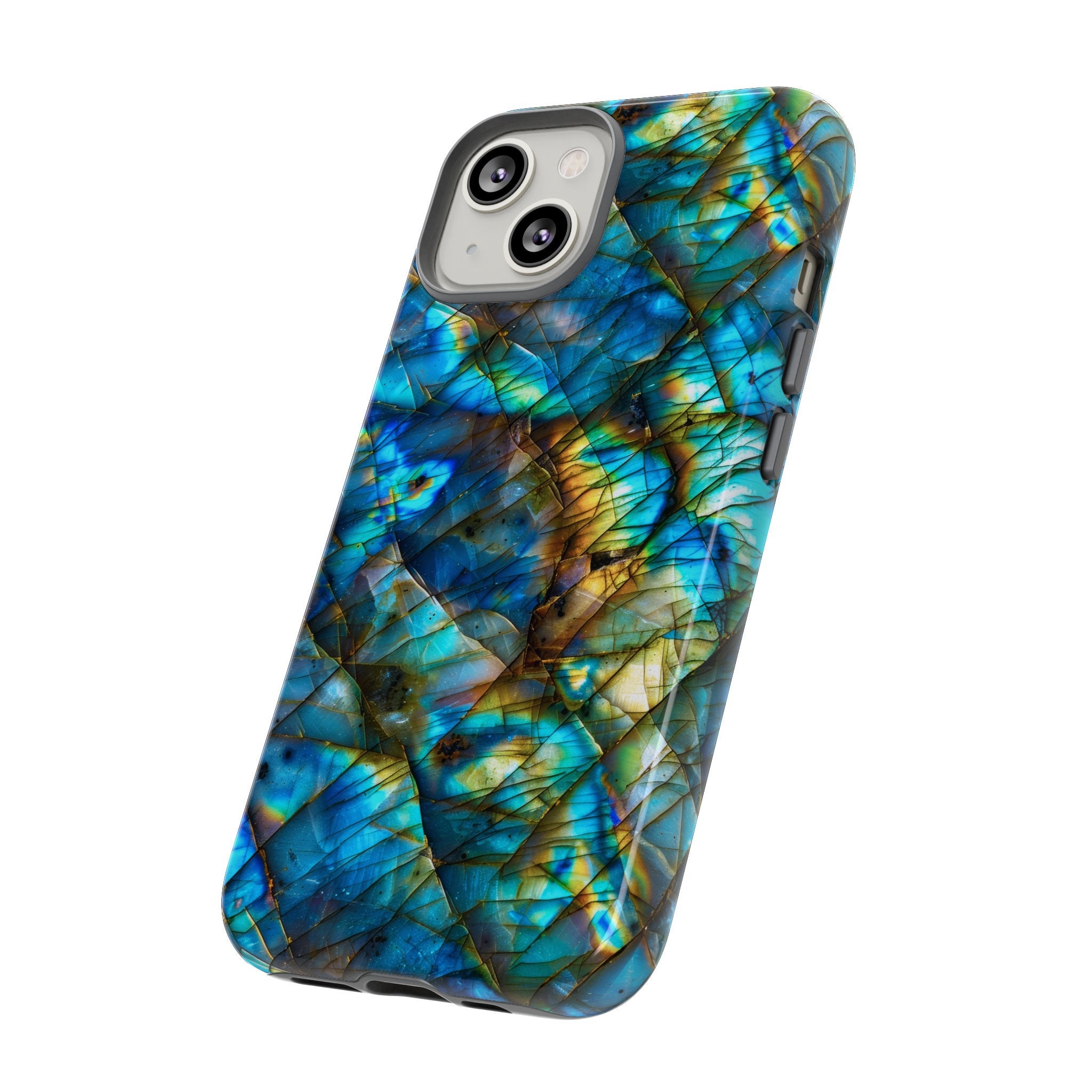 Spiritual Aura Energy Buff Labradorite Gemstone Phone Case, Rock Lover Phone Cover iPhone Pro Max Google Pixel Pro Samsung Galaxy Plus Ultra