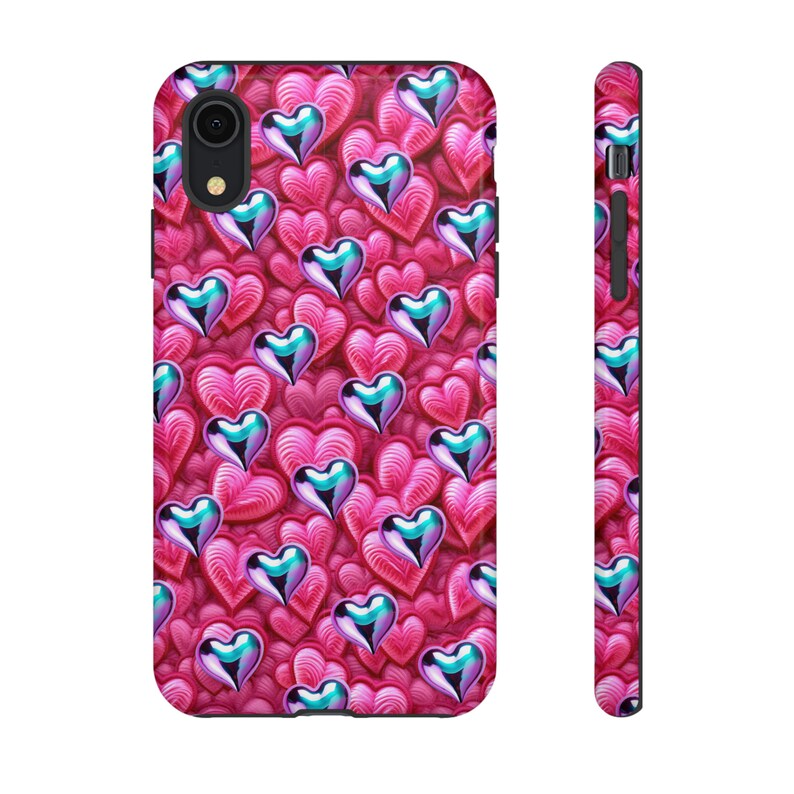 Valentines Day Heart Phone Case Pink Valentines Hearts Phone Cover for