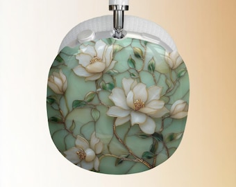 White Magnolia Floral AirPod Max Case | Botanical Headphone Covers